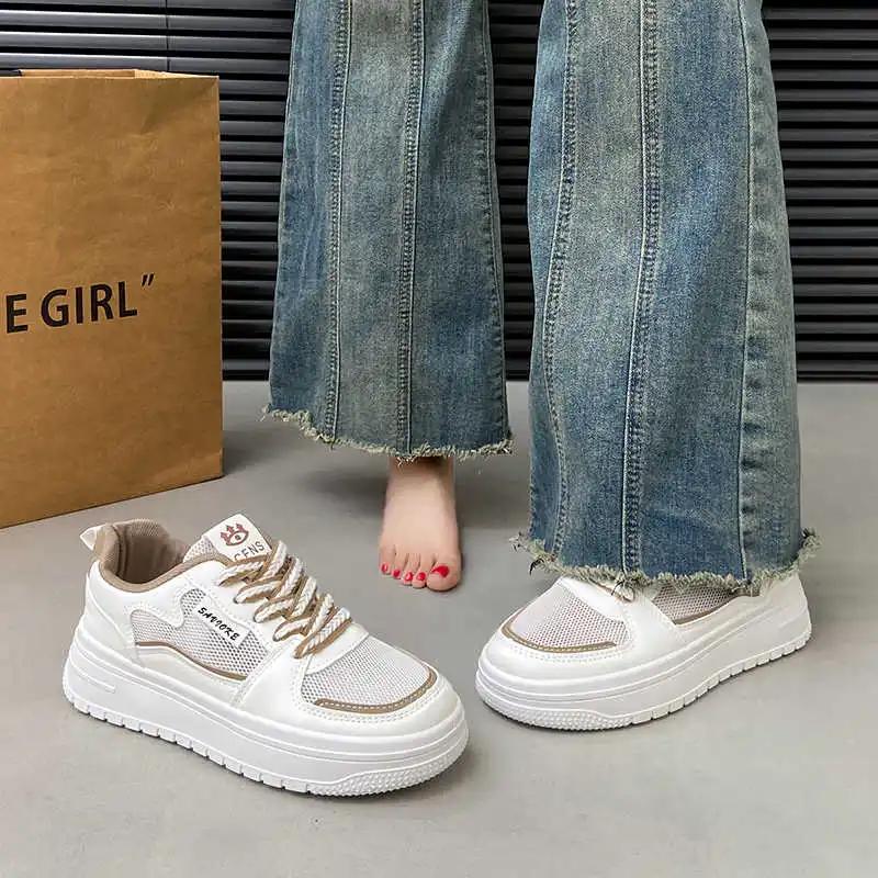 Fashion Increases Height Natural Leather Outdoor Women Boots Woven Women Shoes Casual Shoes Sneakers Woman Sports Trendy Sneakersy