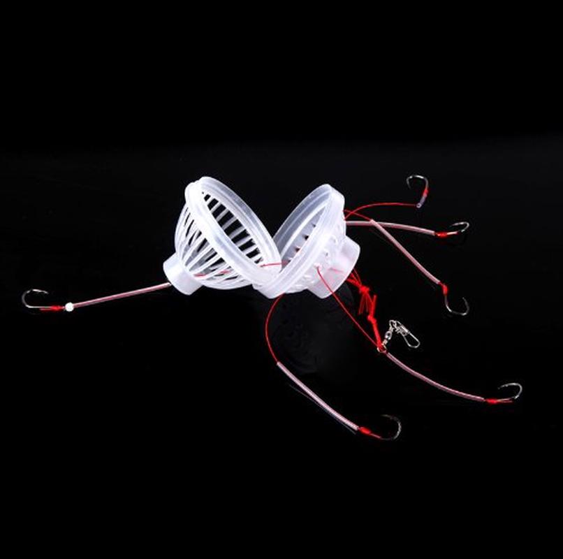 New Plastic Fishing Tackle Sea Monster with Six Strong Spherical Carbon Steel Fishing Hook Hooks