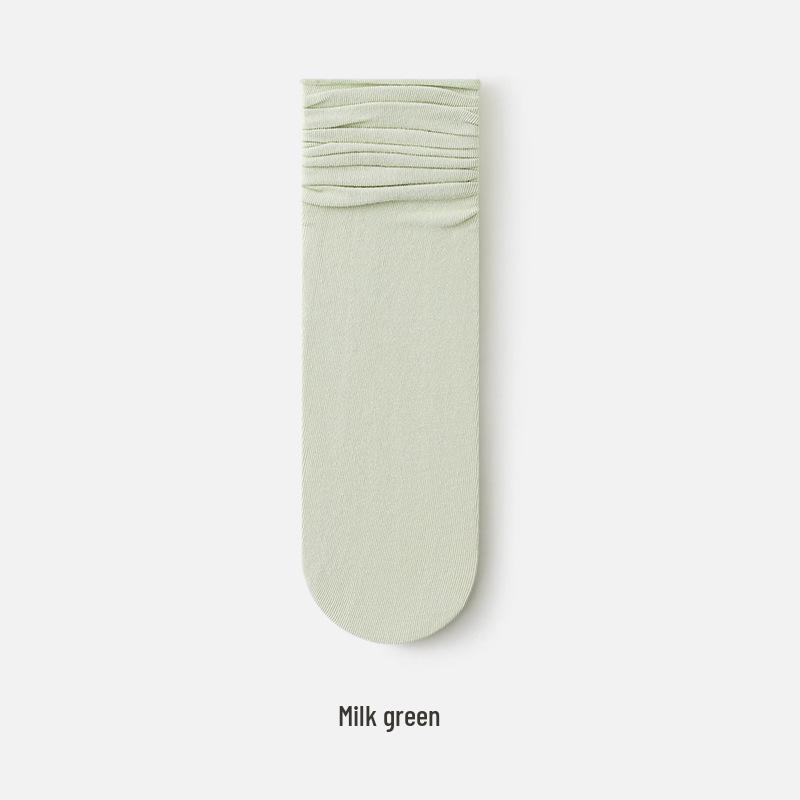 Nahtlose Damen-Socken bis zur Wade aus gekämmter Baumwolle - Weiß, Herbst/Winter, Japanischer Akademiker-Stil, Vielseitig und einfarbig