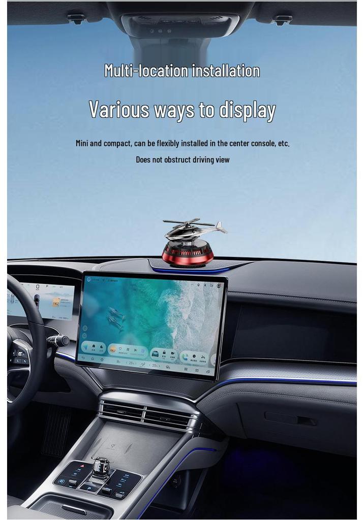 Solar-Powered Rotating Helicopter Aroma Diffuser - Long-Lasting Fragrance Ornament