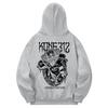 Khg0097 King Skull Fleece Hoodie - Gray