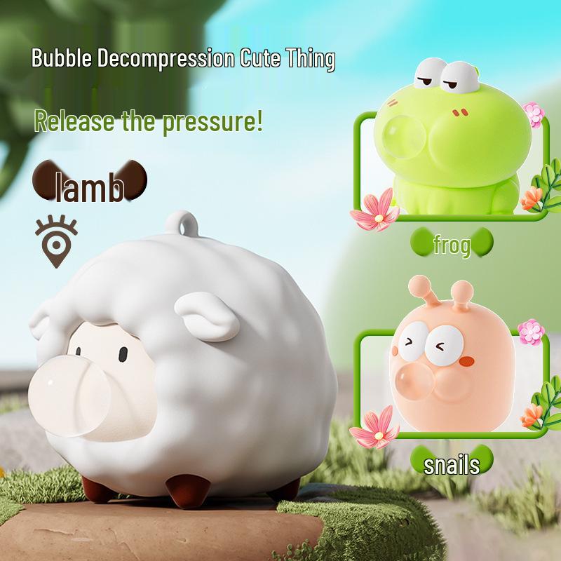 Creative Bubble-Blowing Pinchable Decompression Toy Doll for Students and Kids