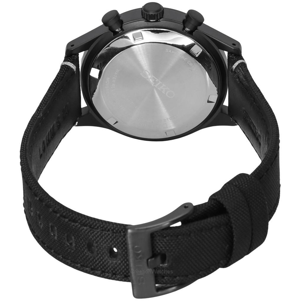 Seiko Conceptual Chronograph Nylon Strap Black Dial Quartz SSB421P1 100M Men's Watch