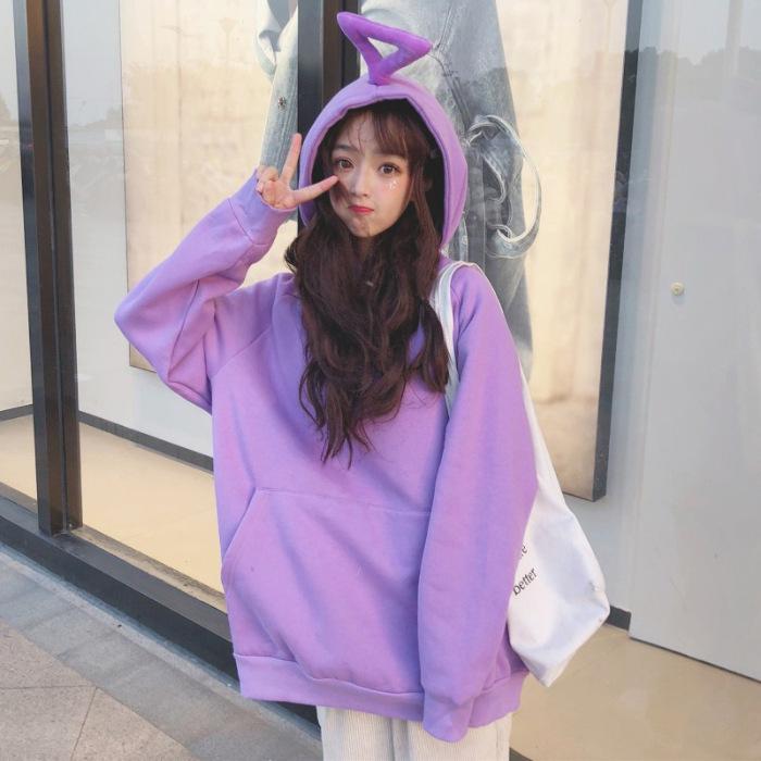 Women Warm Soft Hoodies Padded Hooded Sweater Women's Fall and Winter Retro Simple Literary Student Tops
