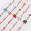 Luxury Multi-Colored CZ Floral Bracelet For Women Sweetheart Flower Zircon Crystal Adjustable Jewellery Gift