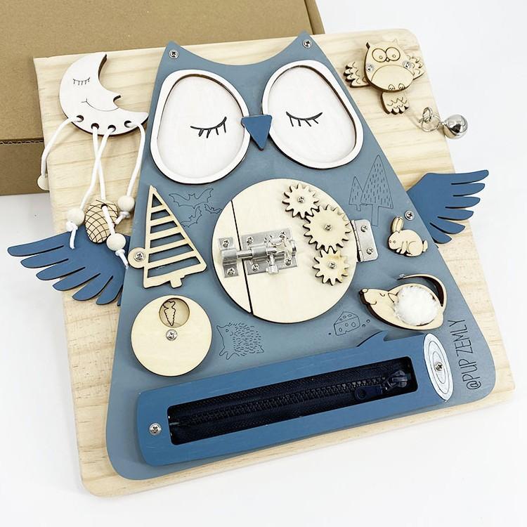 

Детская шестигранная многофункциональная Монтессори-бизи-доска Организация раннего обучения открывает Бизи-хаус Умные игрушки 109.98 темно-синий