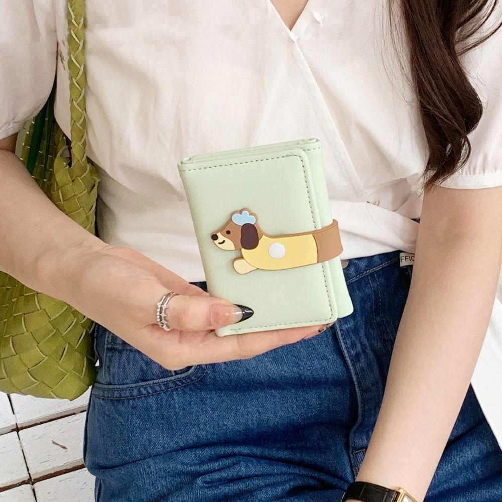 Ultra Thin Sausage Dog Wallet Korean Style Coin Pouch Casual PU Leather Card Holder  Men