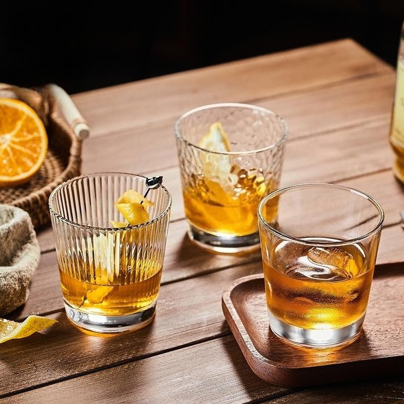 Simple Thickened Straight Glass Cup, Hammer Patterned Juice Beverage Beer Glass, High Aesthetic Water Cup, Party Wine Glasses