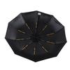 Automatic Umbrella 10 Ribs Windproof Sun Protection Dual Use Travel Umbrella with LED Torch for Outdoor Travel Business