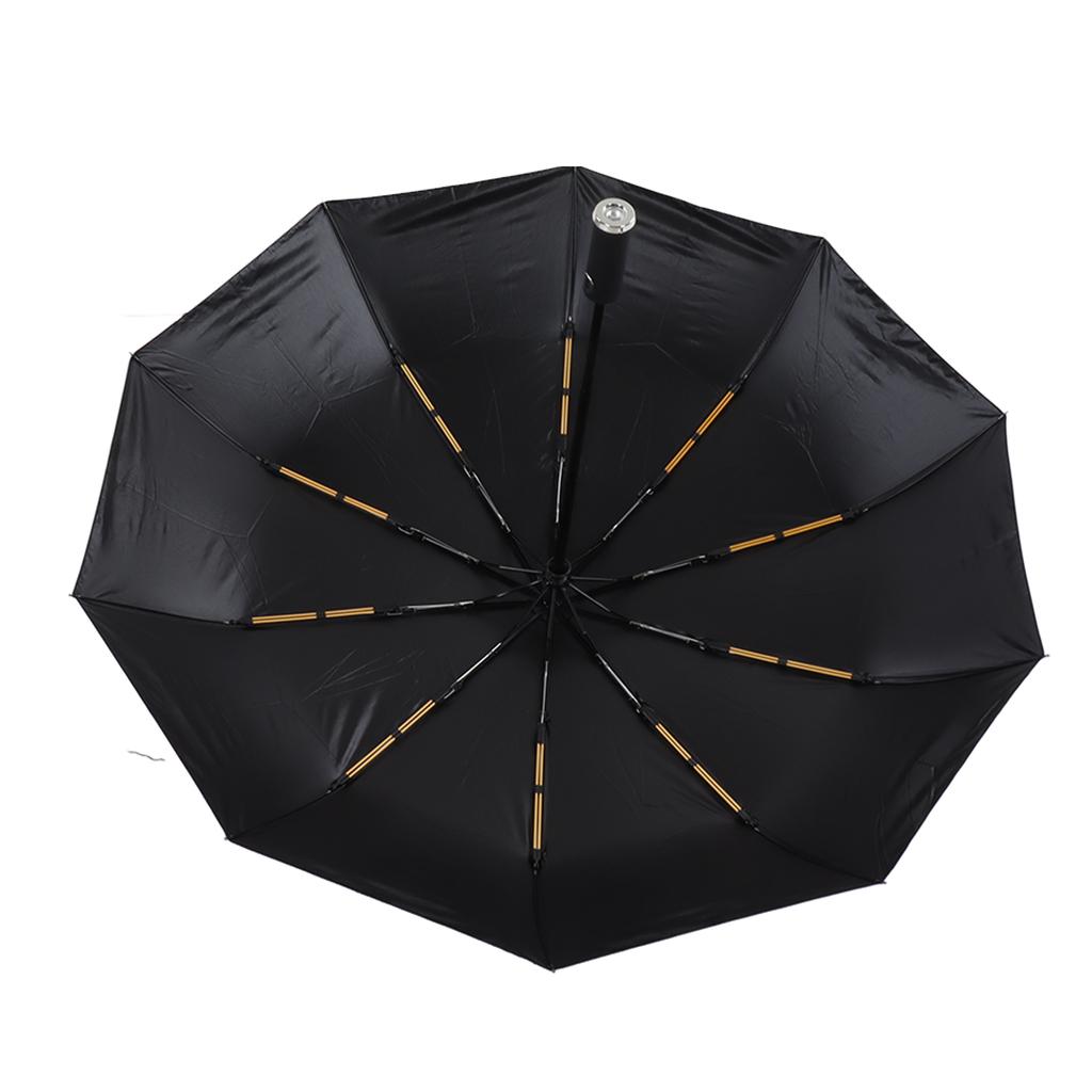 Automatic Umbrella 10 Ribs Windproof Sun Protection Dual Use Travel Umbrella with LED Torch for Outdoor Travel Business