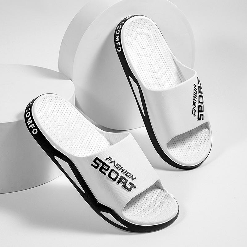 

Новые классные тапочки для мужчин, которые носят летом на улице, толстая подошва, нескользящая, для дома, отдыха, ванной, купания, классные тапочки для мужчин и студентов 44/45 белый