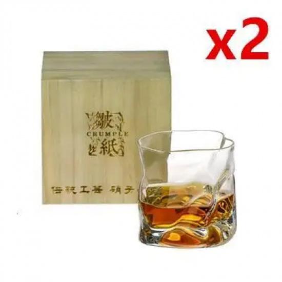 Japanese Edo Designer Crumple Paper Irregular Shape Crystal Faceted Der Whiskybecher Whiskey Whisky Rock Glass Artwork Wine Cup