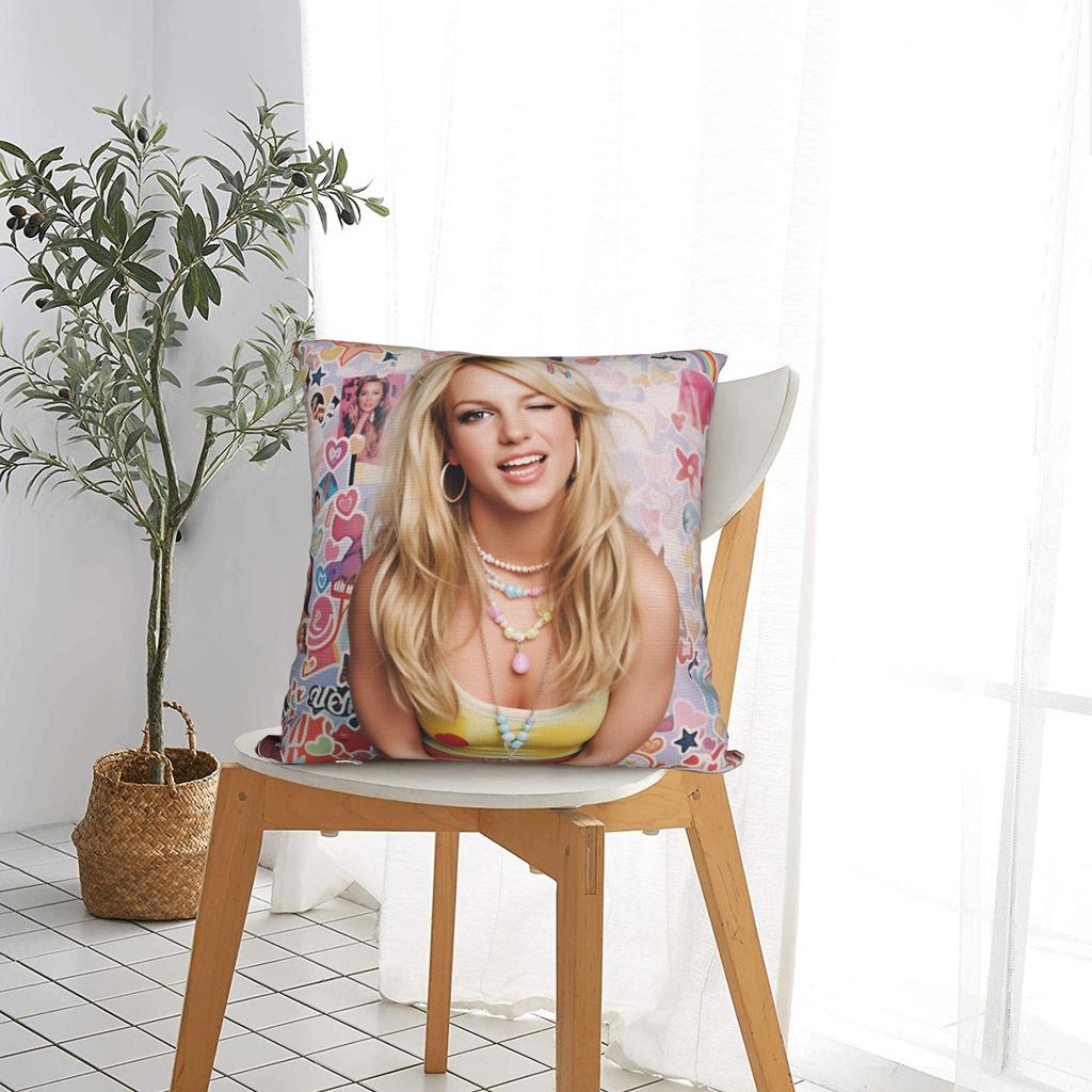Pillow Case Star D-De Britneys-Spears Singer Square Pillow Cover For Sofa Bedroom Home Decor Funny Pillowcases
