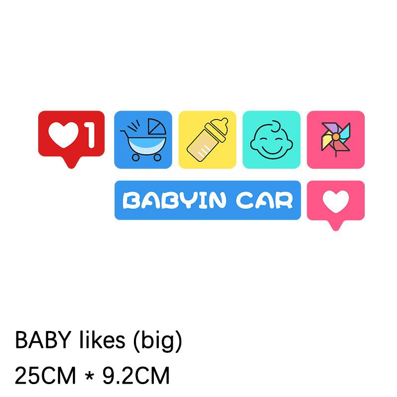 Baby In Car On Board Cartoon Car Stickers Vehicles Cute Lovely Like Reflective Decoration For Windshield Window Bumper Trunk