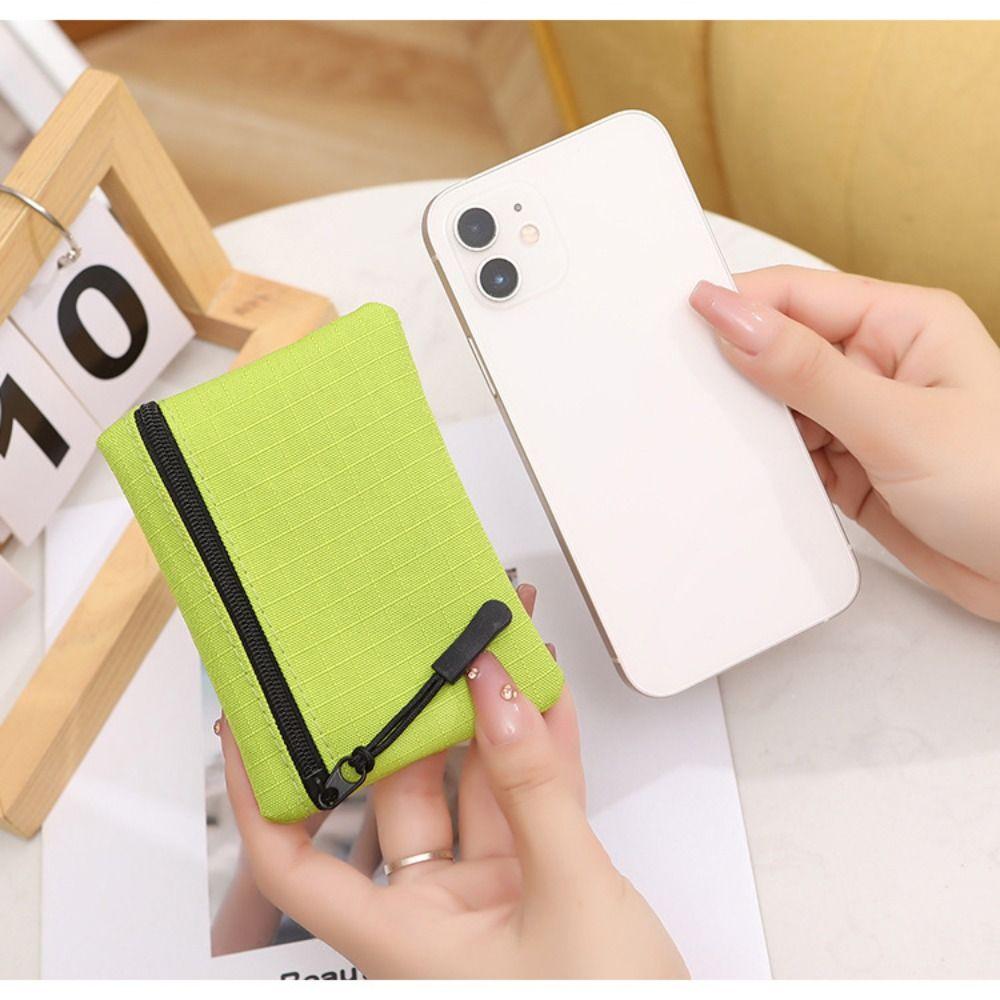 Solid Color Kid Storage Pouch Money Pocket Mini Coin Purse Unisex Zipper Canvas Coin Key Bag