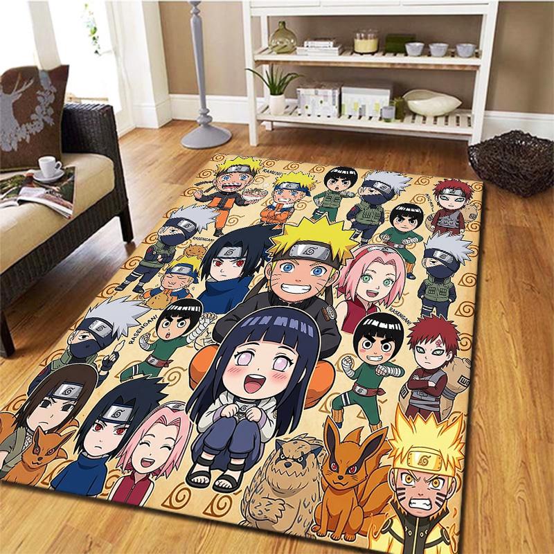 Naruto koberec pro obývací pokoj, ložnici, domácnost, dekorace pohovky, protiskluzová podložka na hraní pro děti