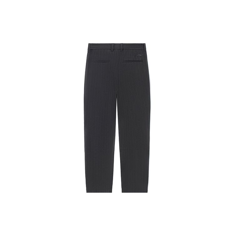 Li Ning Wade Series Striped Straight Leg Woven Casual Pants Men Pants Black AKXR521-2