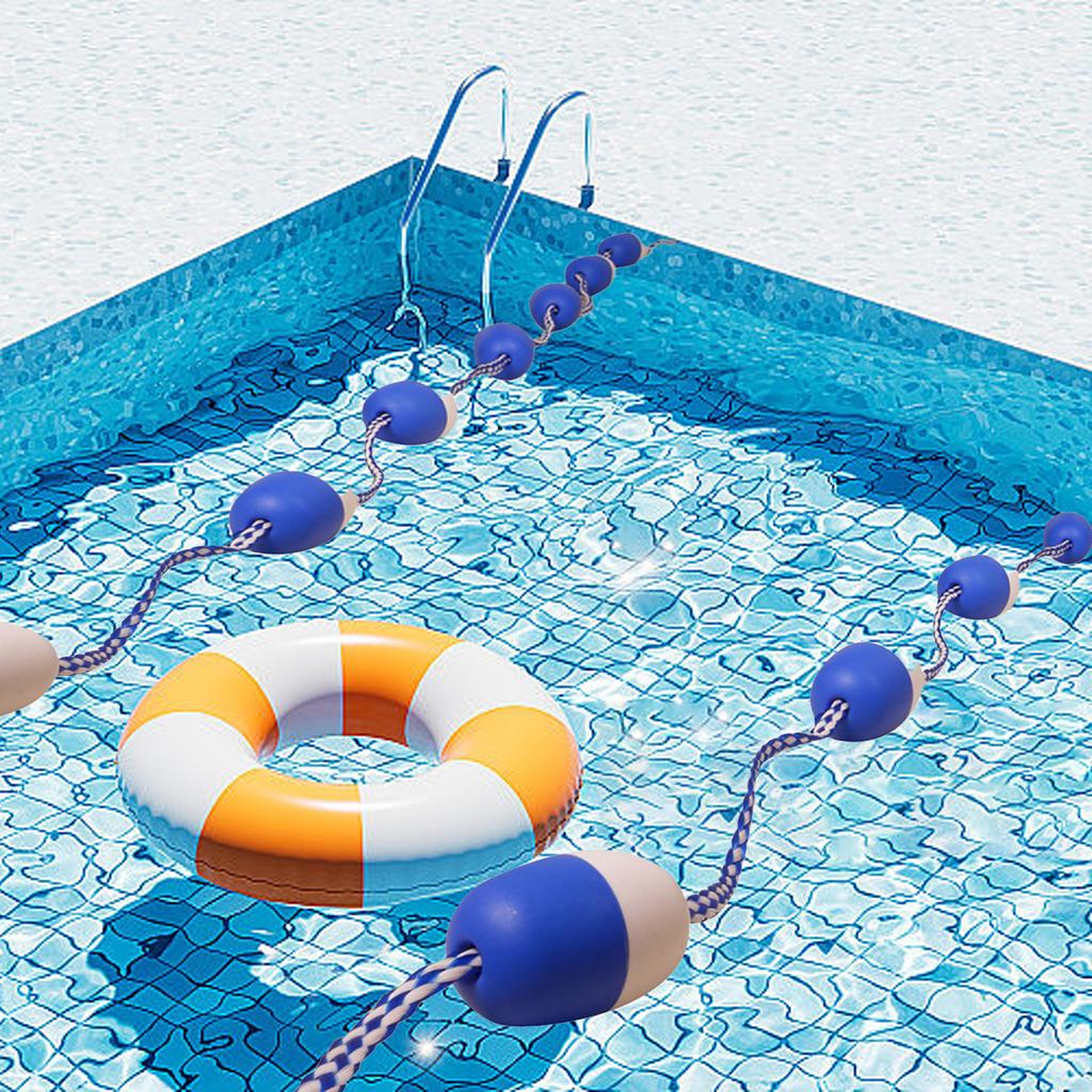 16Ft Floating Pool Safety Divider Rope Nonslip with Pre Assembled Hooks Suitable for Indoor/Outdoor Swimming Pools