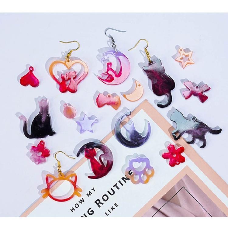 Cat Resin Silicone Molds Animal Epoxy Casting Mold Jewelry Making Keychain Molds