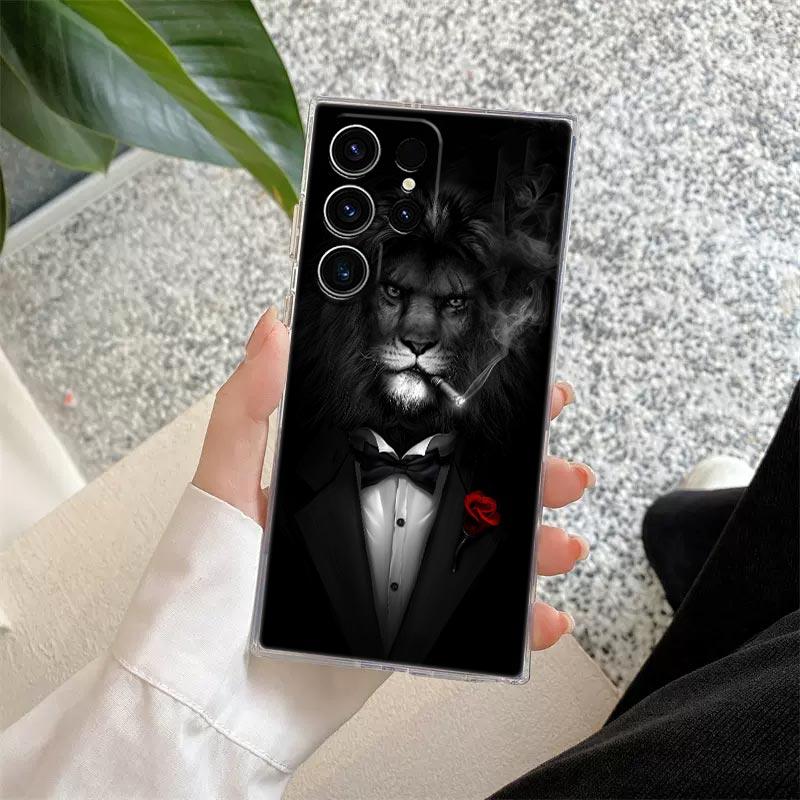 Adler Katze Löwe Tiger Tier Klare Hülle Für Samsung Galaxy S26 S25 S24 S23 Ultra S20 S21 FE S22 Plus S26 Ultra S25FE Handyhülle