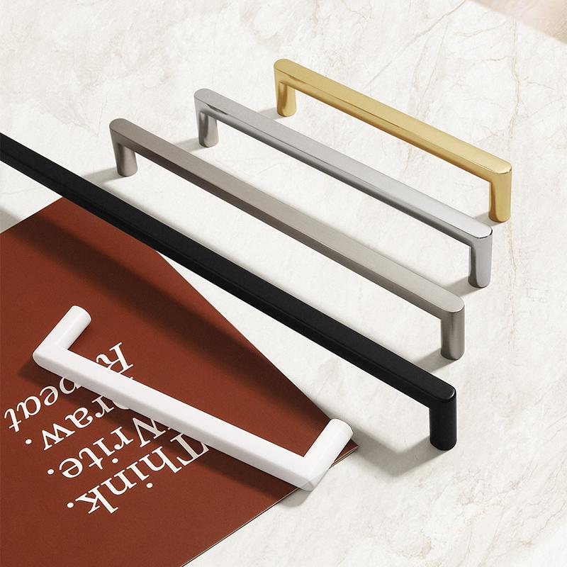 glossy gold silver black and white nickel cabinet door handles, kitchen cabinet drawers, wardrobe aluminum alloy