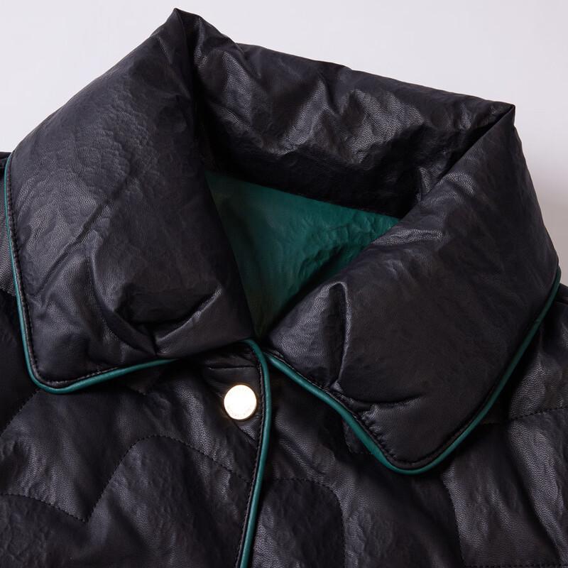 Pasteur Women's Lightweight Faux Leather Down Jacket