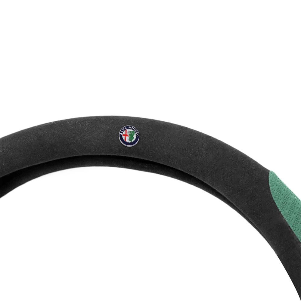 37-38cm Suede Leather Anti-Slip Car Steering Wheel Cover Protection Cover For Alfa Romeo Giulietta 159 147 Sportiva Accessories