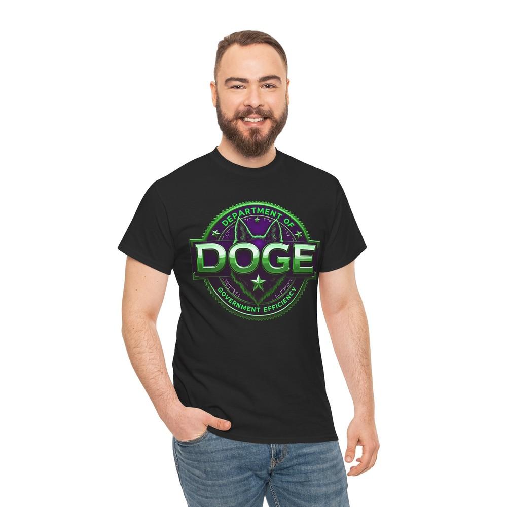 DOGE Dept of Government Efficiency Elon Trump green Unisex Heavy Cotton Tee Unisex T-Shirt S