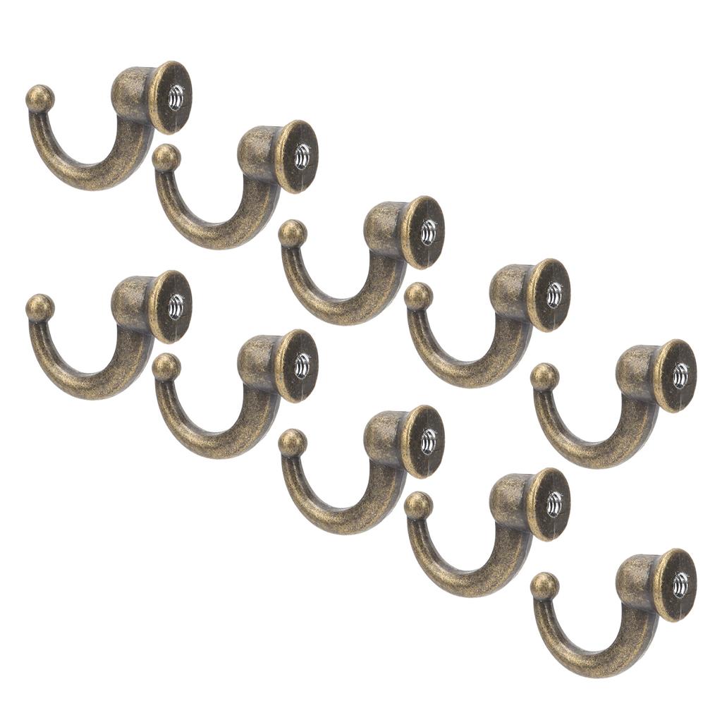 10Pcs Curtain Tie‑Backs Anti‑Rust Sturdy Convenient Tassel Hooks for Coat Clothing Keys Towe