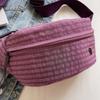 Grid Pattern Waist Bag Multiple Pockets Fashionable Crossbody Bag for Women Street Style Accessory