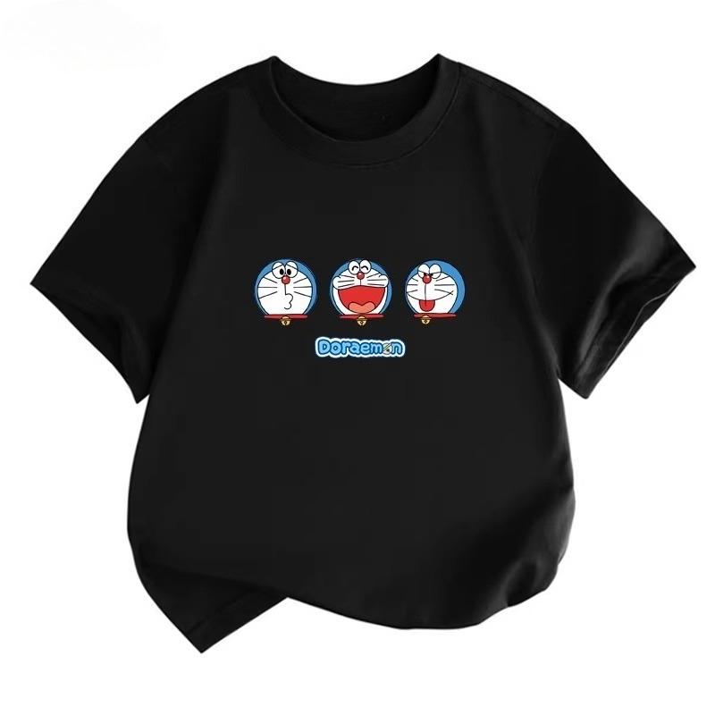 Potdemiel Doraemon Children's T-Shirt, New Summer Style, Comfortable and Breathable Top for Boys and Girls