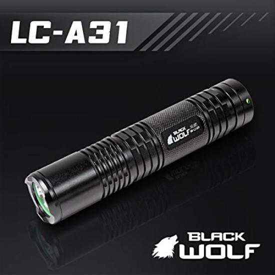 BLACKWOLF 950 Lumens Cree Rechargeable LED Compact and with Memory Ideal for Bicycles and and Waterproof with IPX8 18650 Battery LC-A31 XM-L2