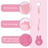 7 PCS Reborn Baby Doll Bathrobe Rabbit Pattern with Slippers and Bath Playset for 17-22 Inch Baby Doll Accessories with Mirror, Comb, Soap, and Bath