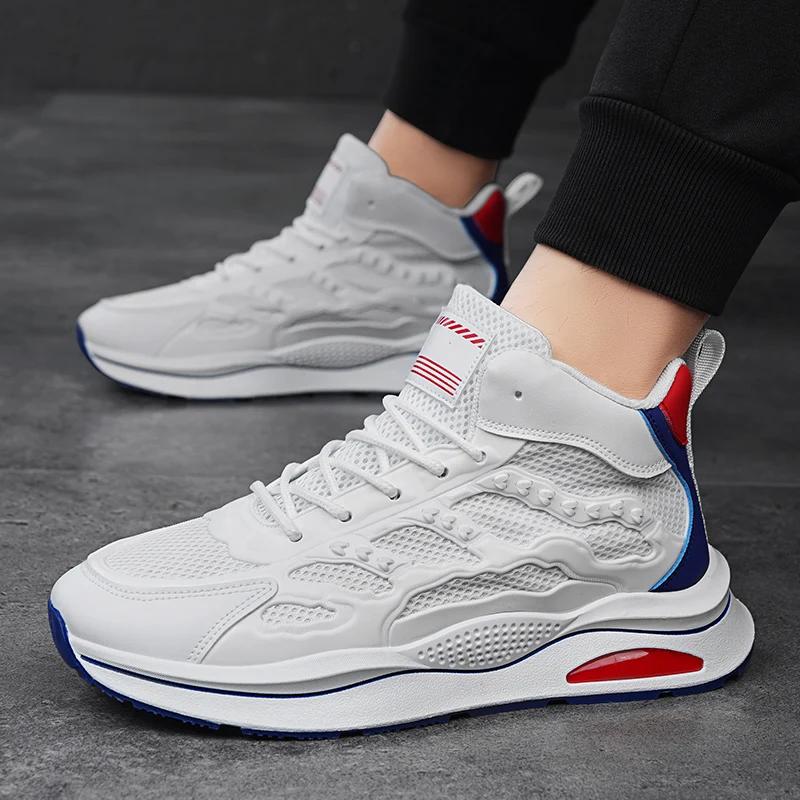 Men'S Breathable Mesh Shoes Summer  Out Casual Running Shoes Soft Bottom Comfort Light Fashion Shoes Thick Sole Sneakers