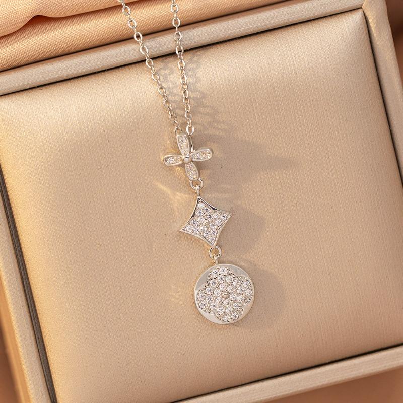 [Titanium Steel] Necklace Women's Copper Micro-inlaid Electroplating Advanced Sense Delicate Clavicle Chain Jewelry