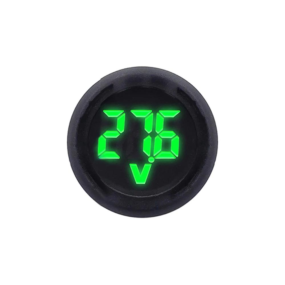 1/2PCS Round LED Digital Display Circular Two-wire Voltmeter DC 4-100V Car Voltage Gauge Display Reverse Connection Protection