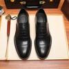 New Men's Three-headed Retro Leather Shoes Men's Trend Lace-Up Business Dress Men's Oxford Shoes