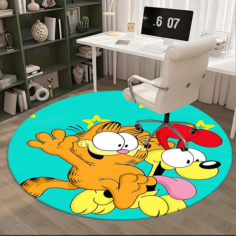 Garfield,Odie Chair Mat Round Rug Office Carpet, Non Slip, Suitable for Living Rooms, Bedrooms,Decor1205786a