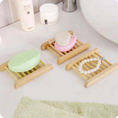 Soap Dish Container Moisture-Proof Wood Storage Tray Draining Box Home Shower Washroom Accessories Wood Color Bathroom Tools