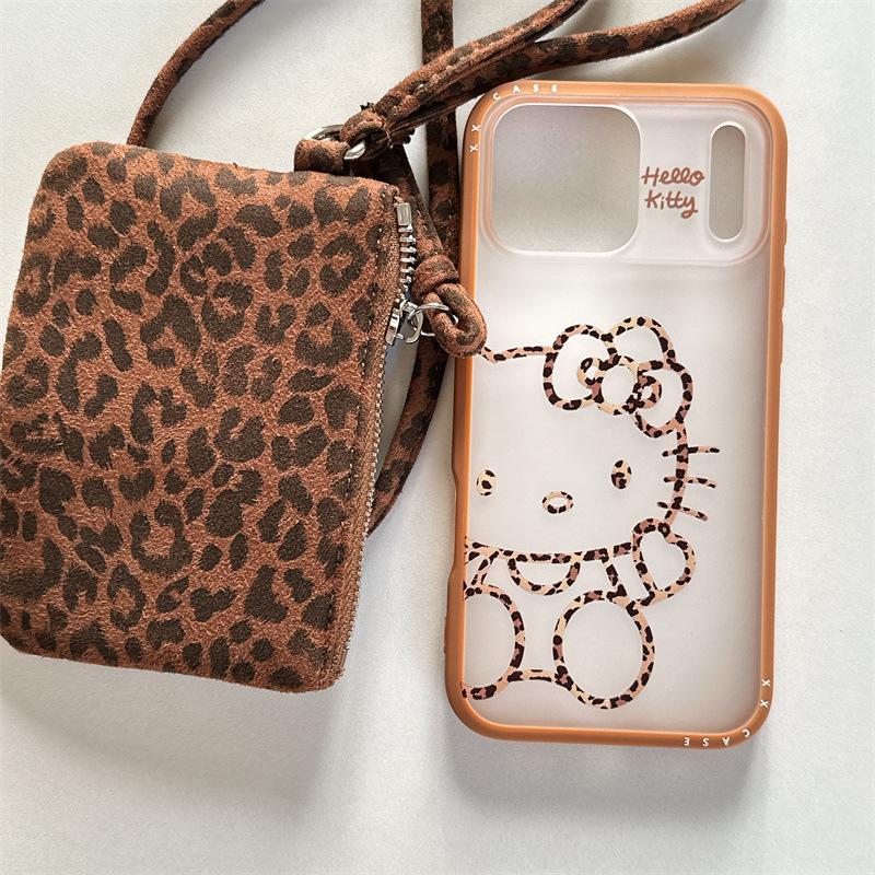 Πικάντικη Γάτα Λεοπάρ Θήκη Κινητού Hello Kitty για iPhone 17/16 Pro Max/15/14