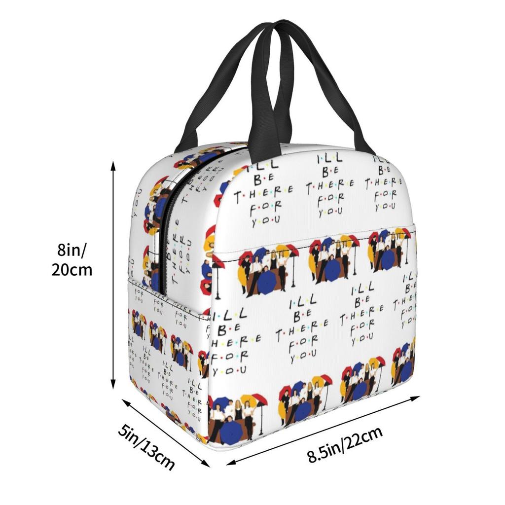 Bolsa de almuerzo térmica aislada de la serie de TV Friends para mujeres Niños Cajas de comida portátiles Fiambrera térmica Bolsa Tote