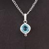 Cushion Sky Blue Topaz Gemstone Sterling Silver Sisters Gift New Pendant Jewelry PP-11-3
