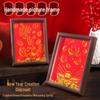 Spring Festival Handmade Tabletop Photo Frame with Gold Inlay and Calligraphy Decor