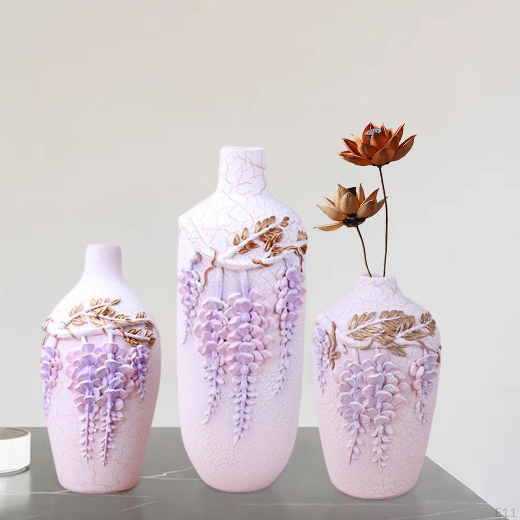 3er-Pack Harzvase Elegante Blumenvase für Hochzeitsfeier Heim Wohnzimmer Dekoration Ornament