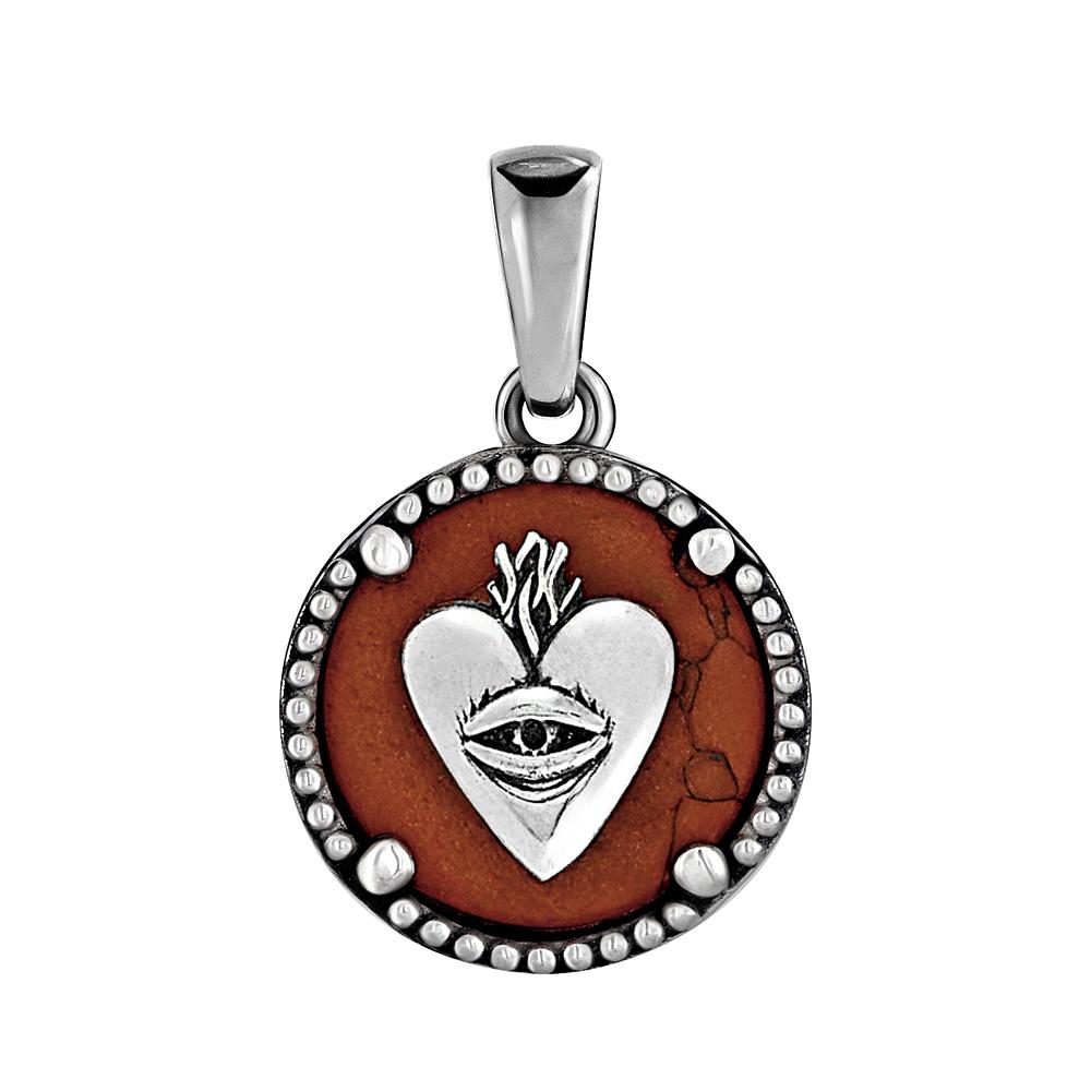 Anonymous Artisan Oldschool Frame Symbol Pendant - Sacred Heart