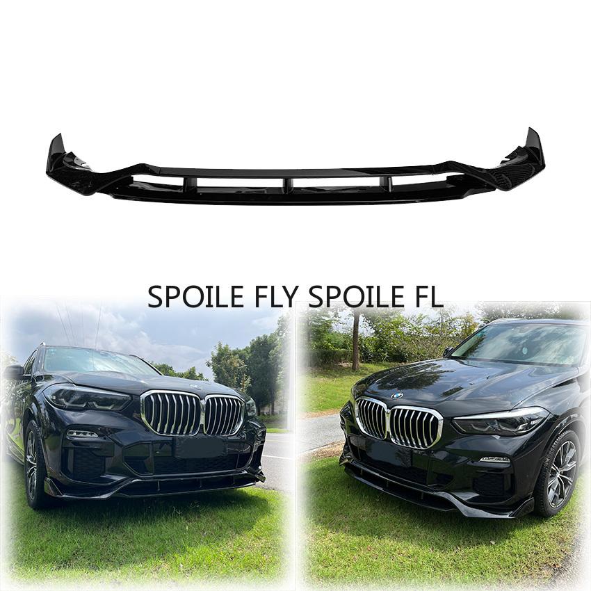 4X 2018-Up For BMW X5 G05 Pre Facelift Car Front Bumper Lip Splitter Spoiler Body Kit Diffuser Guard Cover By ABS Glossy Black