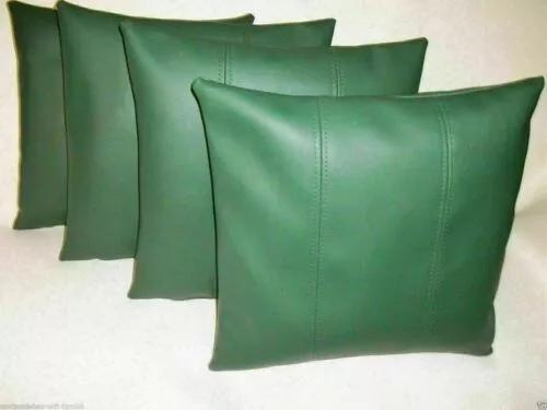 

Green New Cushion Decor Set Genuine Soft Lambskin Pillow Leather Cover Decent 24 x 24 in зелений