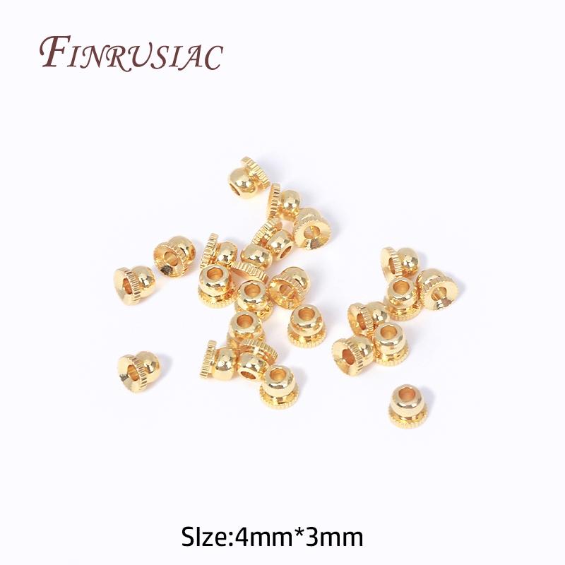 4x3MM Позолоченные 18K Металлические Колпачки Бусины Разделители Для Браслета Ожерелья DIY Изготовление Бижутерии 50 pcs