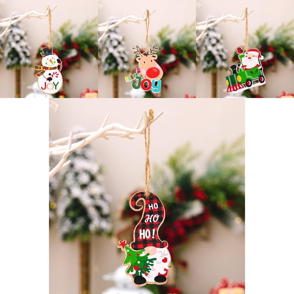 Colorful Beautiful Wooden Christmas Tree Ornaments With Santa Snowman And Elf Designs To Brighten Your Holidays