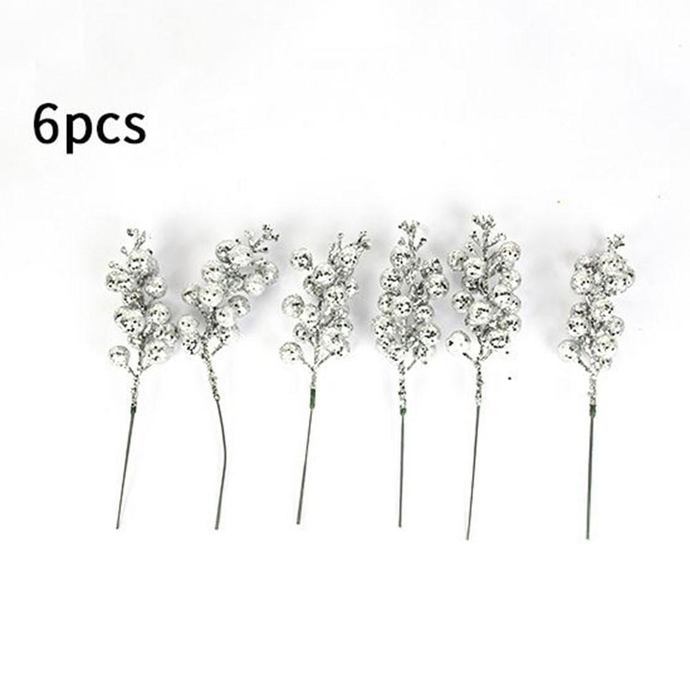 

Украсьте свой интерьер яркими красными ягодами с головками 14 мм и 6 стеблями серебряный